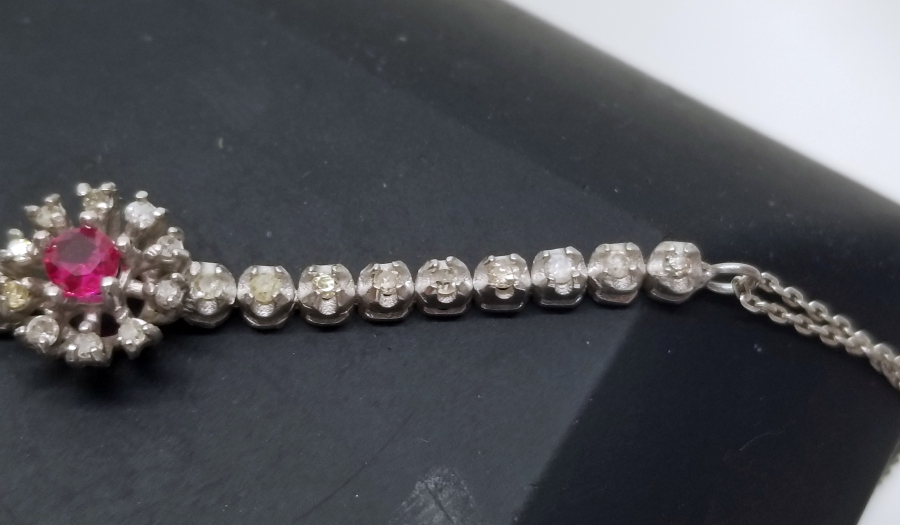 YAKUT VE PIRLANTA TAŞLI ÖZEL YAPIM BİLEZİK - BİLEKLİK