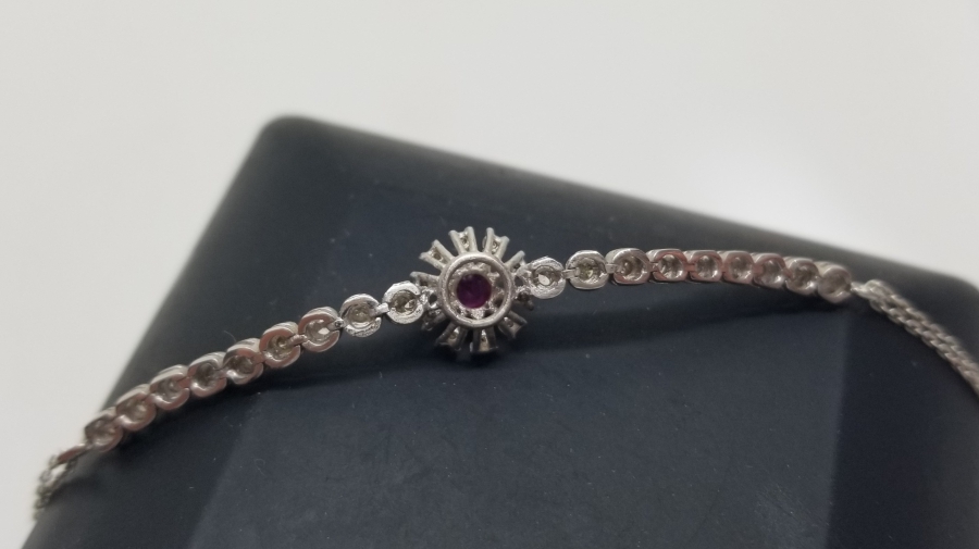 YAKUT VE PIRLANTA TAŞLI ÖZEL YAPIM BİLEZİK - BİLEKLİK