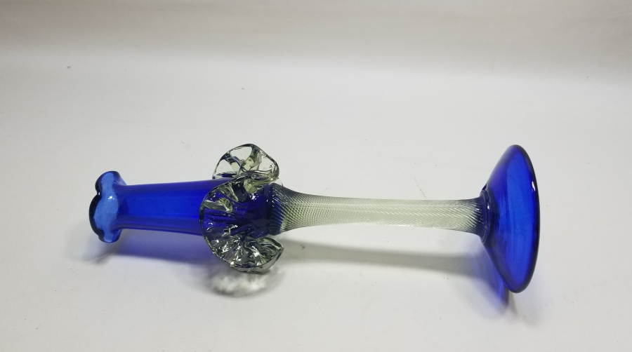 ÜFLEME CAMDAN MAMUL ANTİKA FIRFIRLI CAM MUMLUK