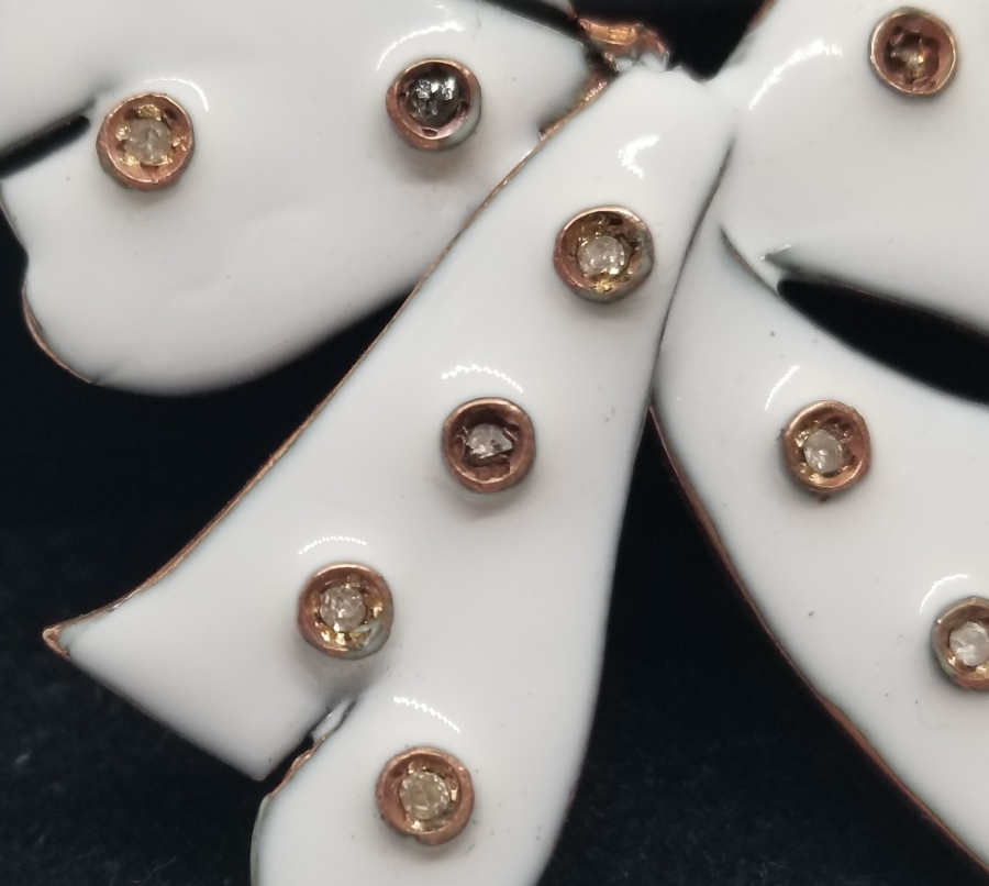 MİNE VE PIRLANTA İŞÇİLİKLİ ÖZEL YAPIM ANTİKA BROŞ