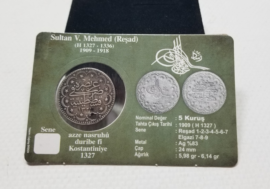SULTAN MEHMET REŞAD HAN DÖNEMİ GÜMÜŞ 5 KURUŞ MECİDİYE