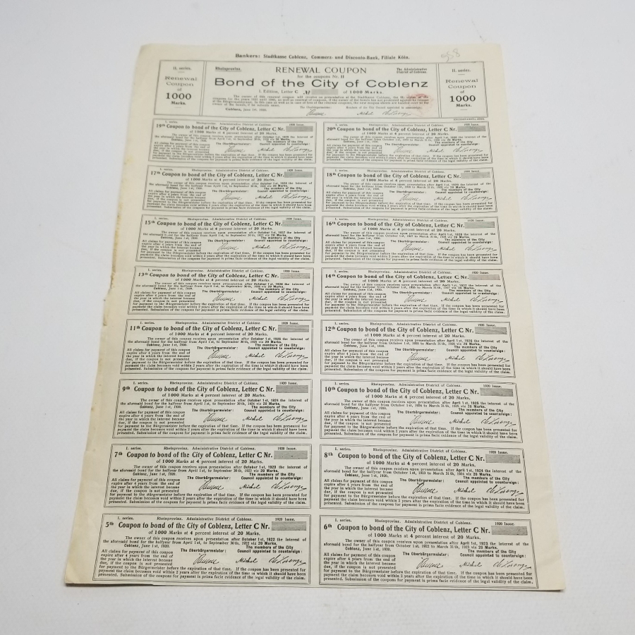 1930LARDAN ALMAN HİSSE SENEDİ