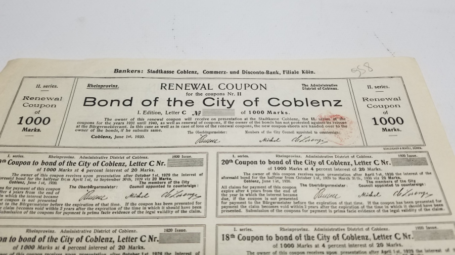 1930LARDAN ALMAN HİSSE SENEDİ