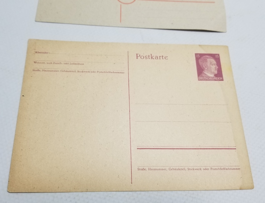 BİRİ ADOLF HİTLER PULLU İKİ ADET POSTA KARTI