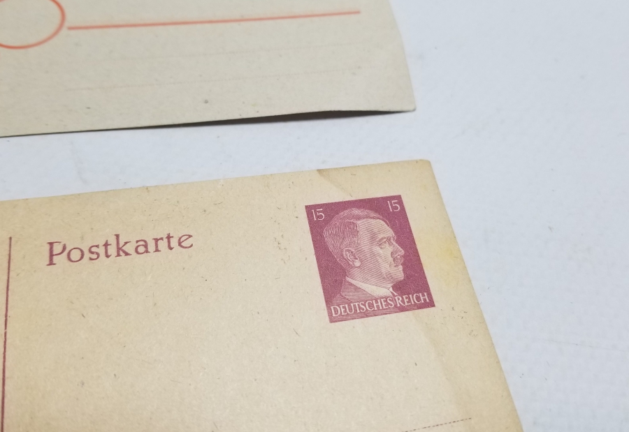 BİRİ ADOLF HİTLER PULLU İKİ ADET POSTA KARTI