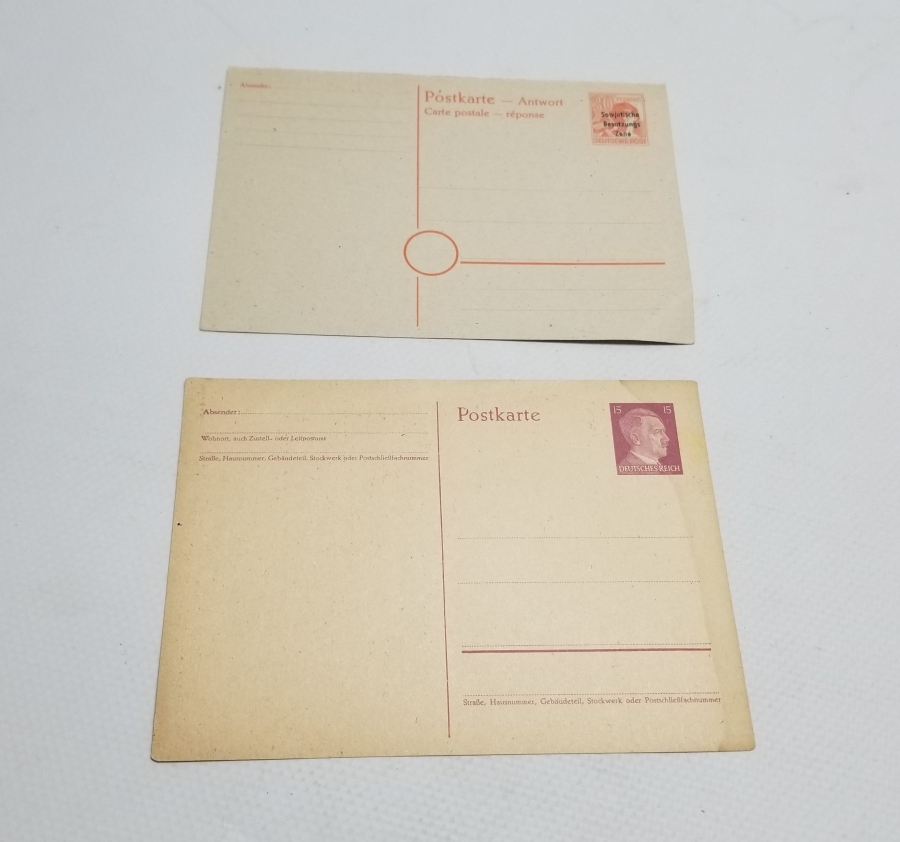 BİRİ ADOLF HİTLER PULLU İKİ ADET POSTA KARTI