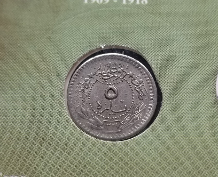 MEHMET REŞAT HAN DÖNEMİ KOLEKSİYONLUK NİKEL 5 PARA