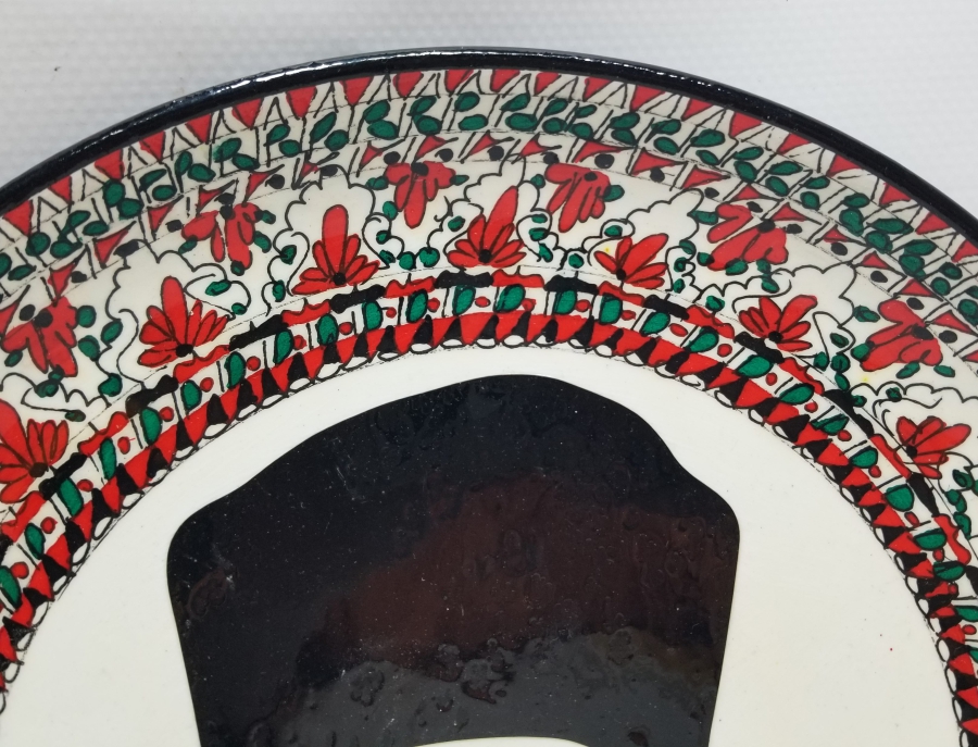 EL BOYAMA FOSFORLU ATATÜRK GÖRSELLİ KÜTAHYA DUVAR TABAĞI