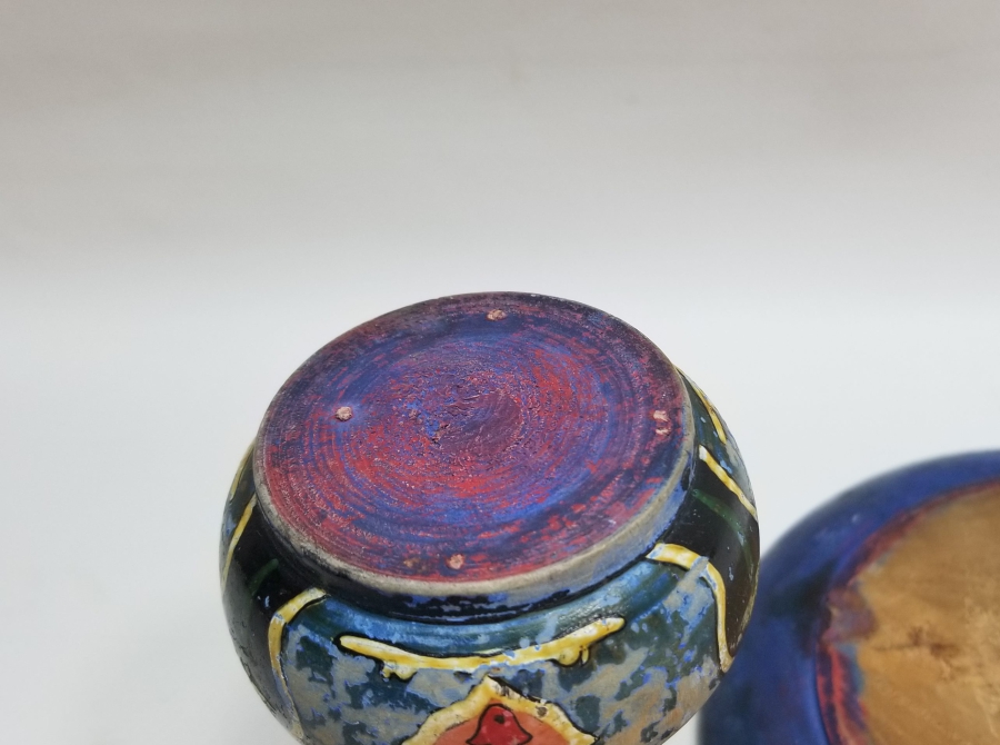 OSMANLI DÖNEMİ EL BOYAMA AHŞAP İĞNE OYA VAZOSU