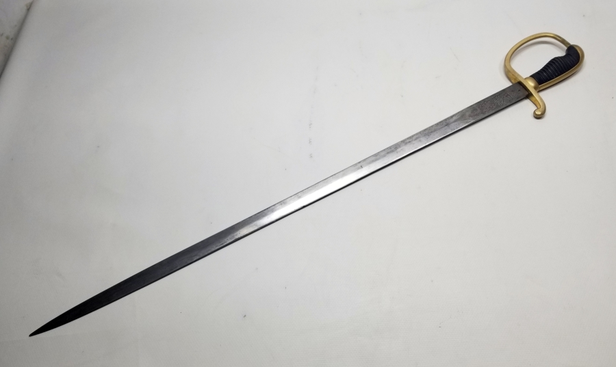 ÜZERİNDE SAHİBİNİN ADININ YAZILI OLDUĞU OSMANLI DÖNEMİ ALLAH BİZİMLE YAZILI TOPÇU SUBAY KILICI