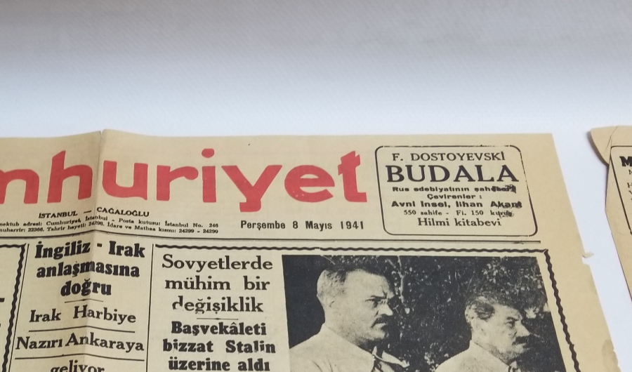 1940-1941 TARİHLİ İKİ ADET CUMHURİYET GAZETESİ