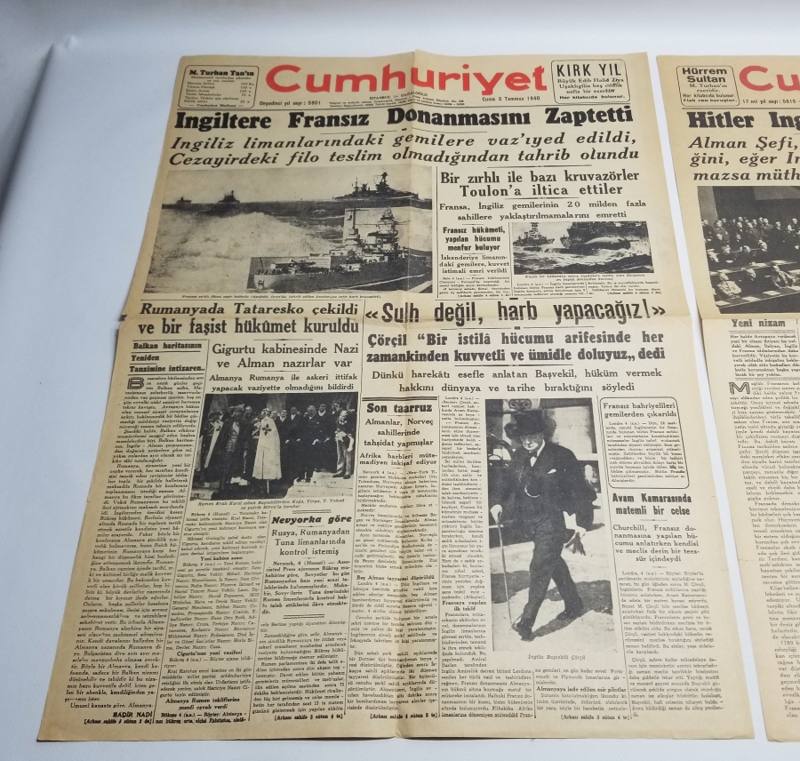 1940 TARİHLİ İKİ ADET CUMHURİYET GAZETESİ