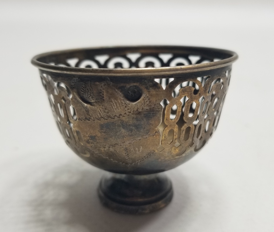 TESTERE VE KALEM İŞÇİLİKLİ OSMANLI DÖNEMİ GÜMÜŞ TUĞRALI FİNCAN ZARFI