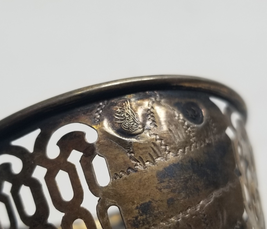 TESTERE VE KALEM İŞÇİLİKLİ OSMANLI DÖNEMİ GÜMÜŞ TUĞRALI FİNCAN ZARFI