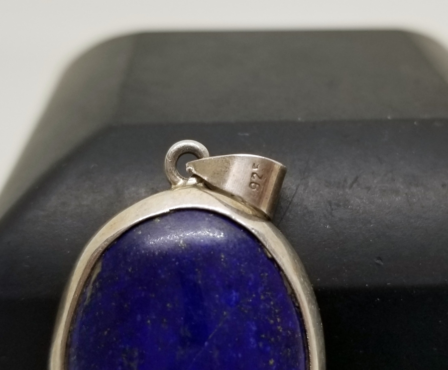 LAPİS TAŞLI ÖZEL YAPIM GÜMÜŞ KOLYE UCU