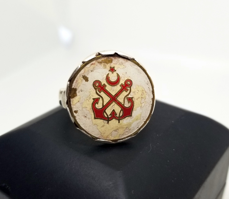 İÇİ OSMANLICA USTA DAMGALI ÖZEL YAPIM MİNELİ ŞİRKETİ HAYRİYE GÜMÜŞ YÜZÜK