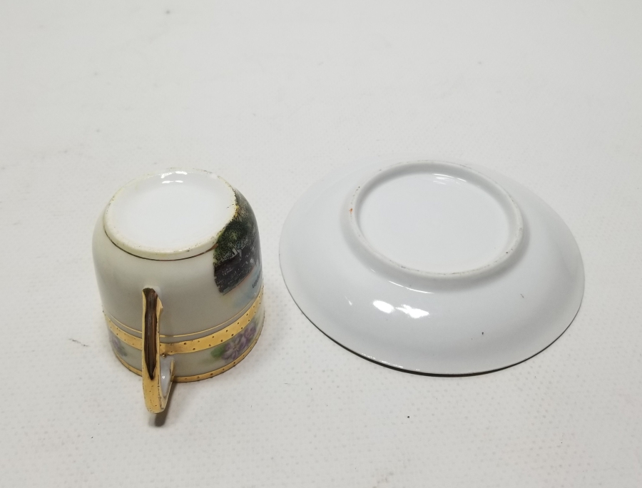 ÜZERİ ALTIN VARAKLI ANTİKA KAHVE FİNCANI