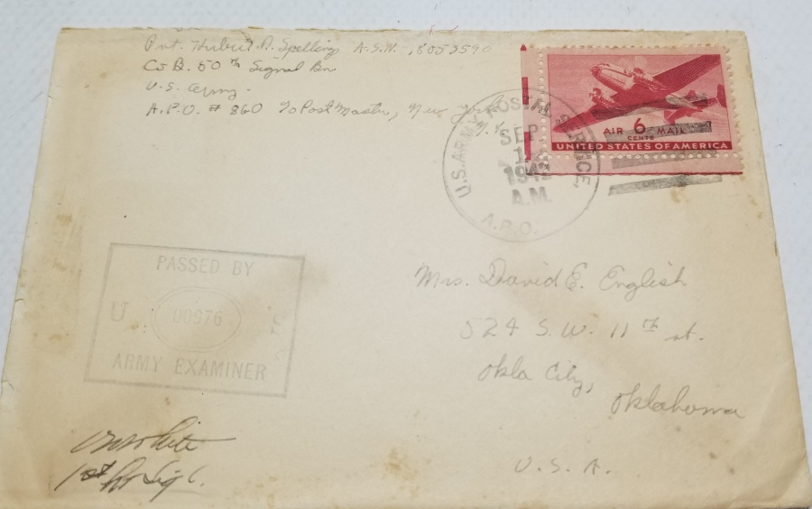 2. DÜNYA SAVAŞI DÖNEMİ AMERİKAN ASKERİ MEKTUP ZARFI