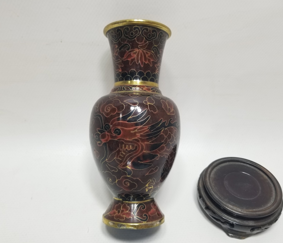 ORİJİNAL ALTLIĞIYLA ANTİKA MİNELİ VAZO