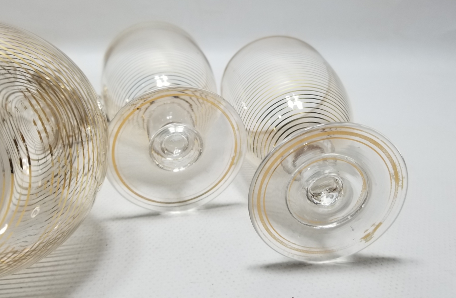 ÜZERİ ALTIN VARAKLI NADİR ÇEŞM-İ BÜLBÜL ŞERBET TAKIMI