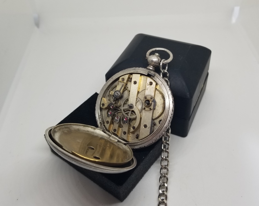 OSMANLI DÖNEMİ NADİR TİPTE GÜMÜŞ KASA KURMALI CEP SAATİ