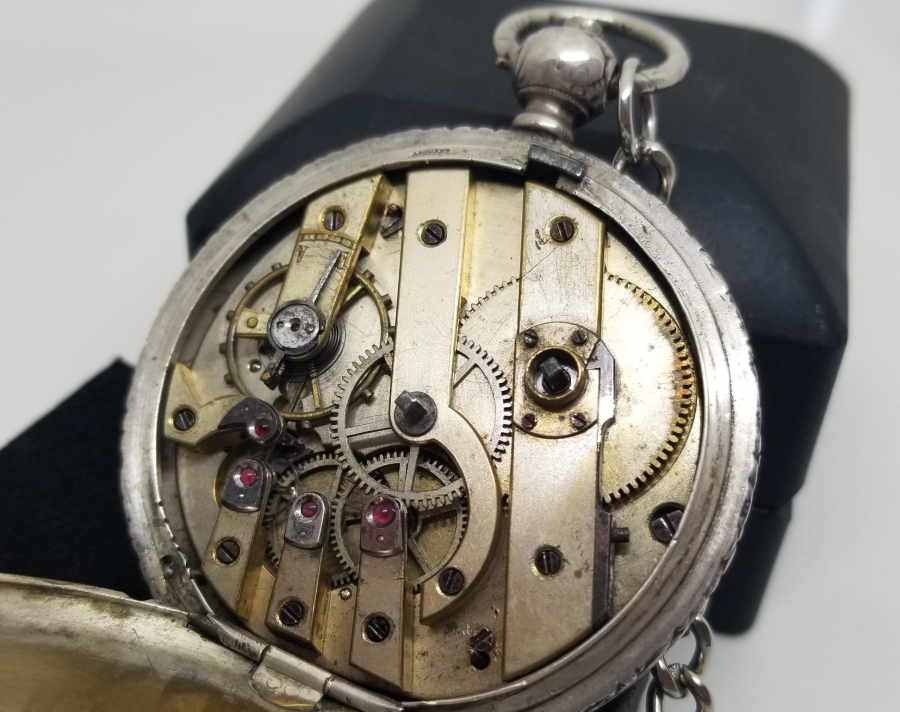 OSMANLI DÖNEMİ NADİR TİPTE GÜMÜŞ KASA KURMALI CEP SAATİ