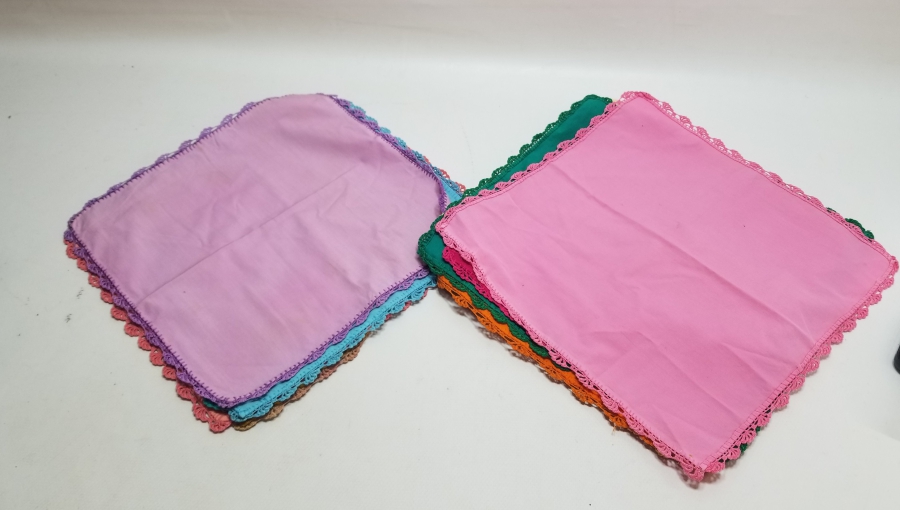 KENARLARI OYALI ANTİKA DAMAT MENDİLLERİ LOTU