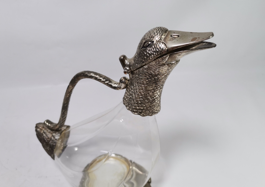 ÖRDEK FORMUNDA YAPILMIŞ ANTİKA FRANSIZ SÜRAHİ