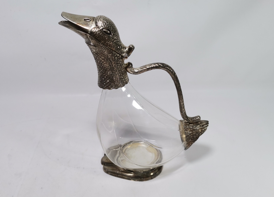 ÖRDEK FORMUNDA YAPILMIŞ ANTİKA FRANSIZ SÜRAHİ