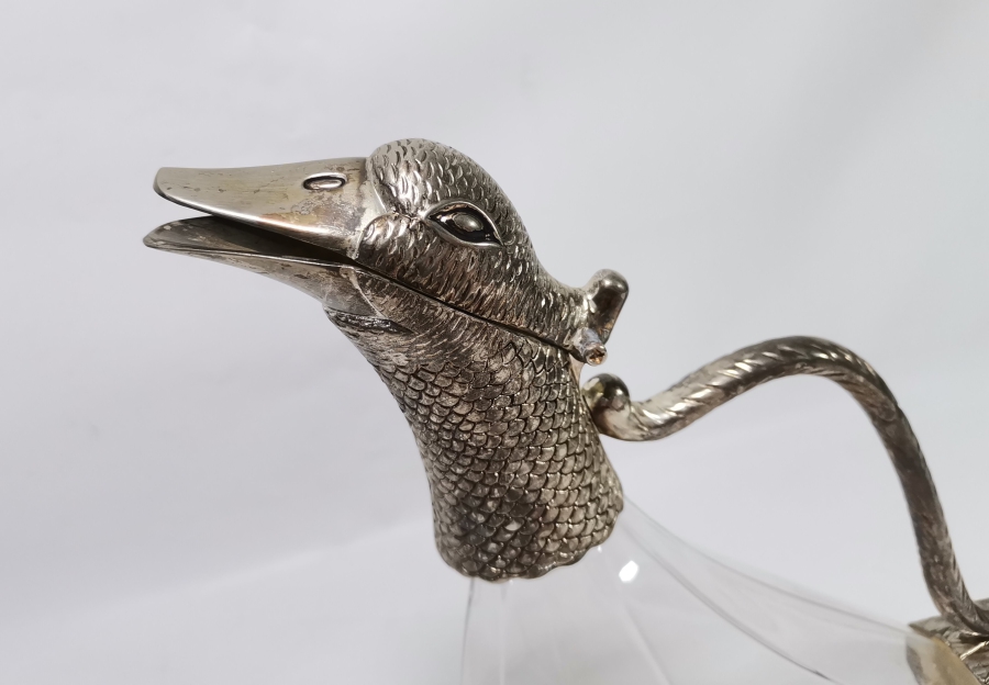 ÖRDEK FORMUNDA YAPILMIŞ ANTİKA FRANSIZ SÜRAHİ