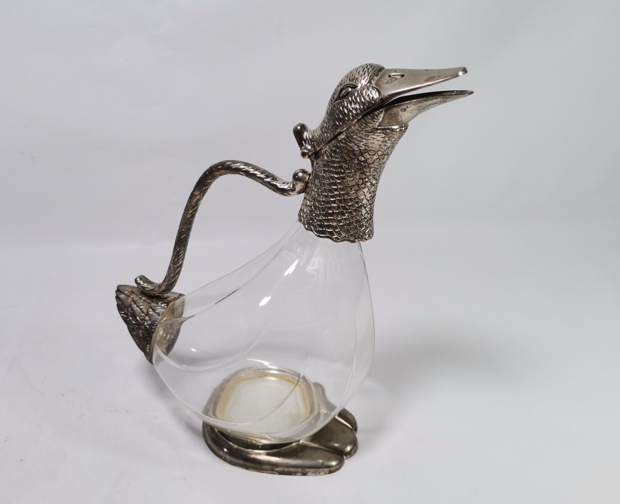 ÖRDEK FORMUNDA YAPILMIŞ ANTİKA FRANSIZ SÜRAHİ