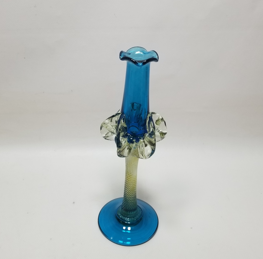 ÜFLEME CAMDAN MAMUL ANTİKA FIRFIRLI CAM MUMLUK