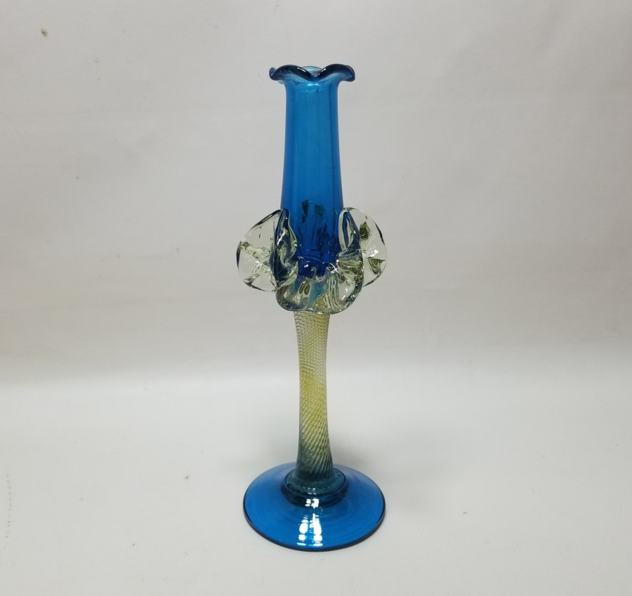 ÜFLEME CAMDAN MAMUL ANTİKA FIRFIRLI CAM MUMLUK