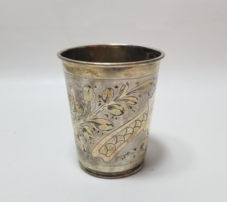 ABDÜLHAMİD HAN DÖNEMİ ALTIN VERMEYLİ VE TUĞRALI GÜMÜŞ SU BARDAĞI