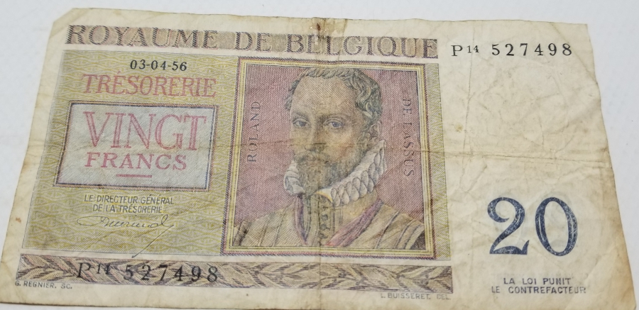 1956 BELÇİKA 20 FRANK