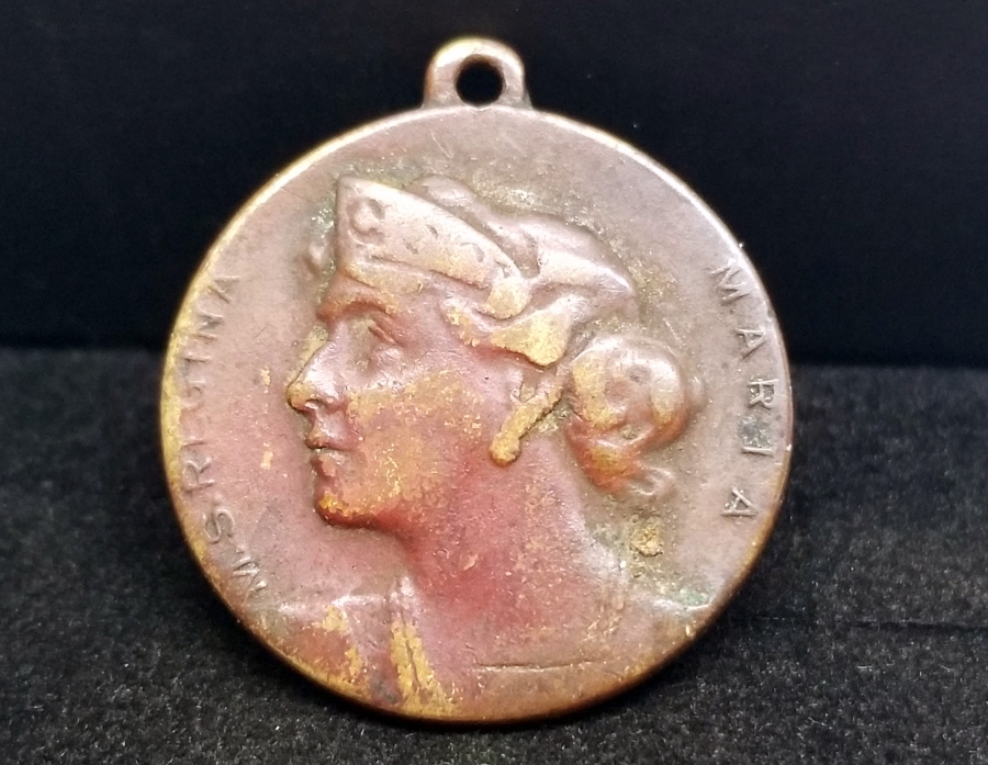 1. DÜNYA SAVAŞI DÖNEMİ ROMANYA KRALİÇESİ MARIA RESİMLİ NADİR MADALYON