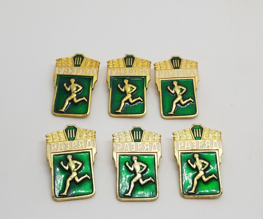 6 ADET ANTİKA SOVYET KOŞU ROZETİ
