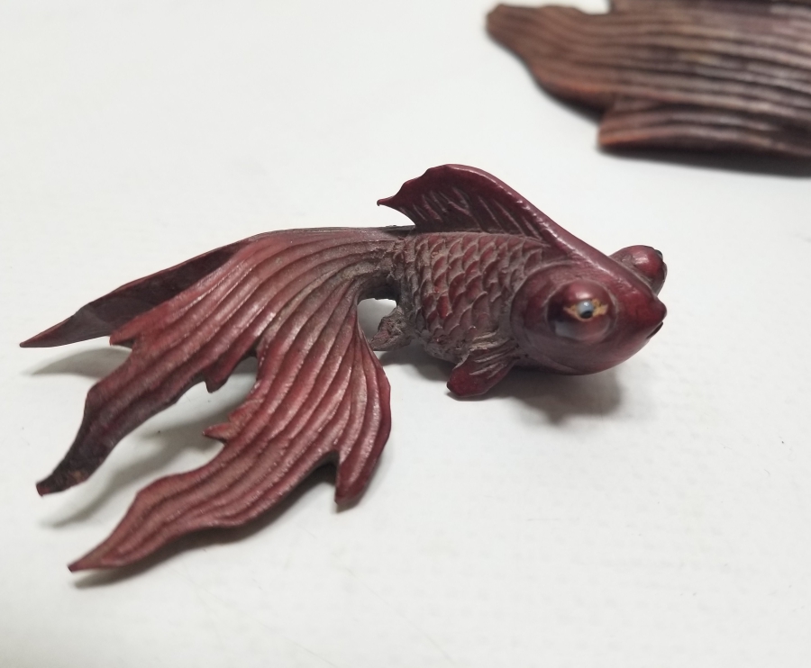 EL YAPIMI ANTİKA AHŞAP BALIK FİGÜRLERİ