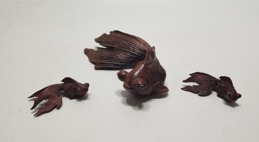 EL YAPIMI ANTİKA AHŞAP BALIK FİGÜRLERİ