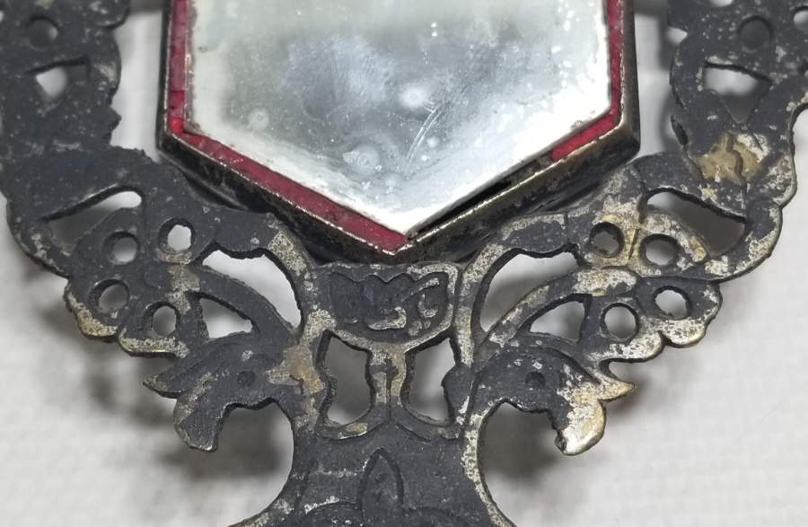 KABE-İ ŞERİF GÖRSELLİ ANTİKA MASA AYNASI