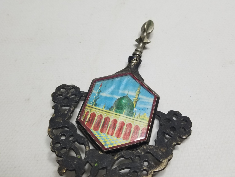 KABE-İ ŞERİF GÖRSELLİ ANTİKA MASA AYNASI