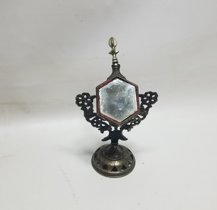 KABE-İ ŞERİF GÖRSELLİ ANTİKA MASA AYNASI