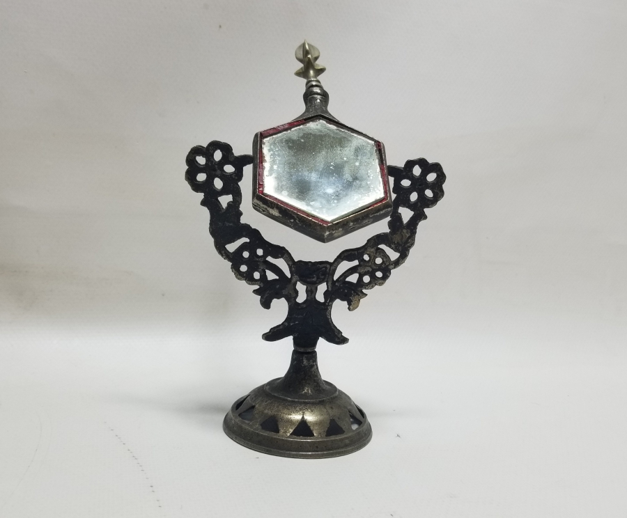 KABE-İ ŞERİF GÖRSELLİ ANTİKA MASA AYNASI