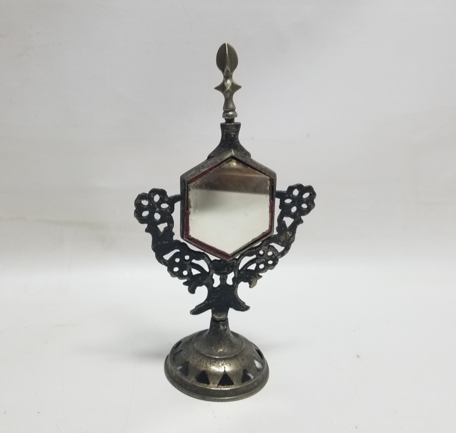 KABE-İ ŞERİF GÖRSELLİ ANTİKA MASA AYNASI