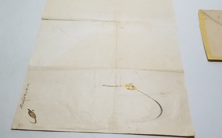 ORİJİNAL ZARFIYLA ALİ RIZA EFENDİ'YE VERİLMİŞ 4. DERECE MECİDİ NİŞANI BERATI