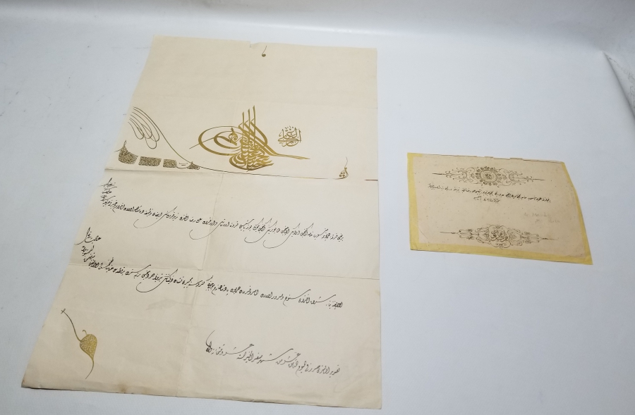 ORİJİNAL ZARFIYLA ALİ RIZA EFENDİ'YE VERİLMİŞ 4. DERECE MECİDİ NİŞANI BERATI