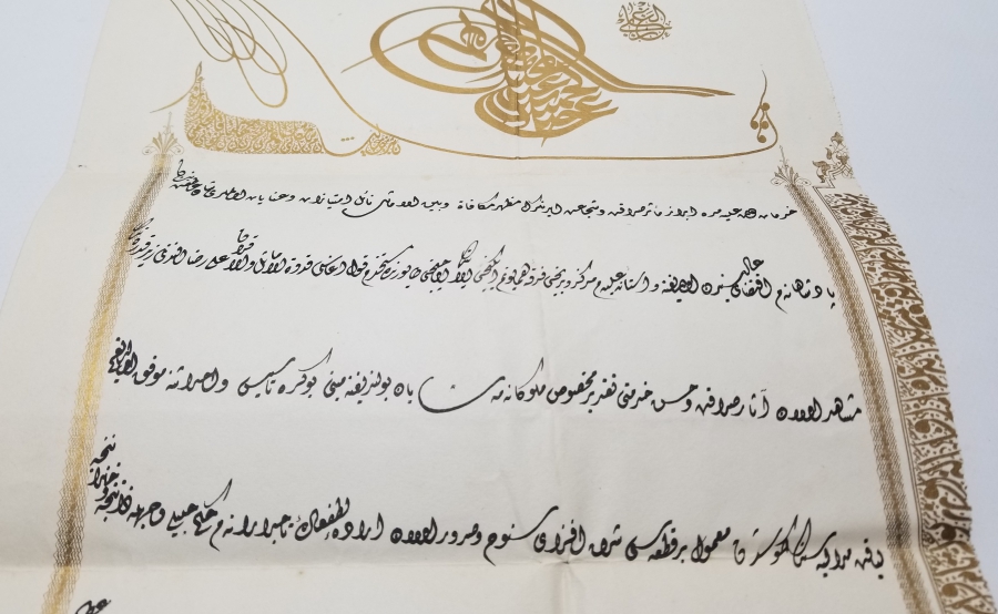 ABDÜLHAMİD HAN DÖNEMİ ALİ RIZA EFENDİ'YE VERİLMİŞ YUNAN HARBİ MADALYASI BERATI