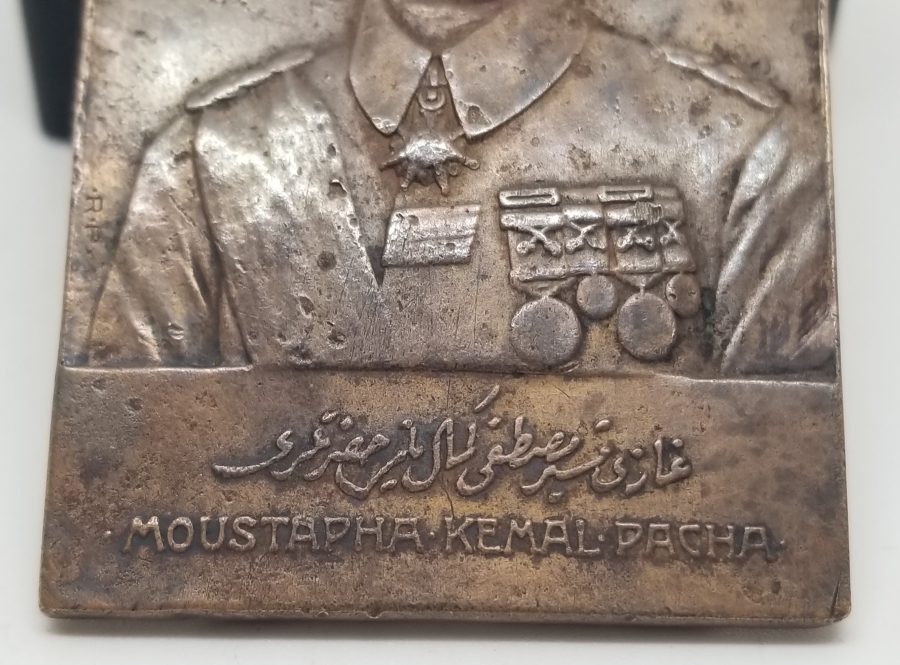 1921 ANKARA ANLAŞMASI GAZİ MÜŞİR MUSTAFA KEMAL PAŞA PLAKET MADALYA