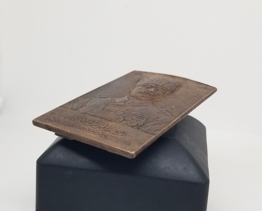 1921 ANKARA ANLAŞMASI GAZİ MÜŞİR MUSTAFA KEMAL PAŞA PLAKET MADALYA