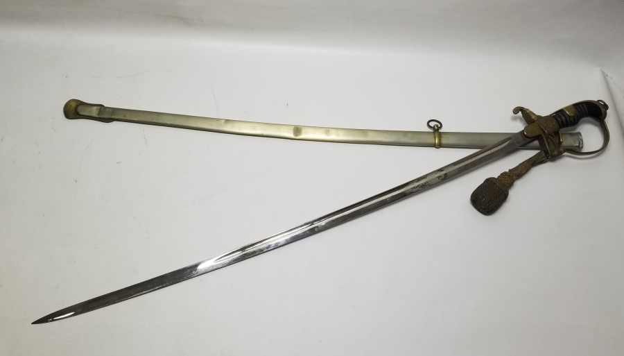 SIRTI OSMANLICA YAZILI İLK KEZ GÖRÜLEN ORİJİNAL PÜSKÜLÜYLE OSMANLI HAFİF SÜVARİ SUBAY KILICI